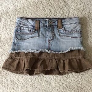 Antik Denim Girls Denim Jean / Plaid Ruffle Skirt 10y
